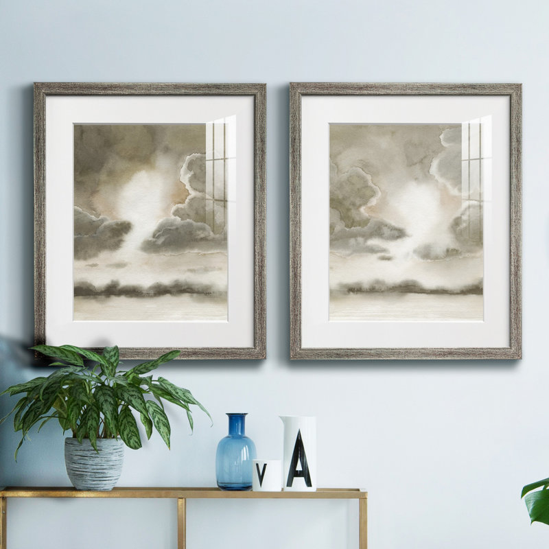 Sépia ciel I, reproduction encadrée de qualité supérieure - prête à être accrochée