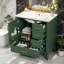 Ensemble de meuble-lavabo traditionnel vert de 30 pouces avec trois tiroirs, portes à fermeture douce et longues poignées en métal doré - idéal pour les petites salles de bain
