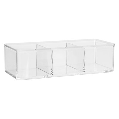 Acrylic 3 Compartment Makeup Organiser