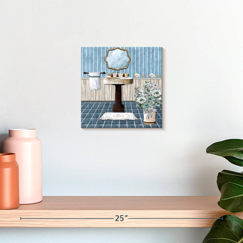 Adeliza Teal Sink Revisit, 10" H x 10" W