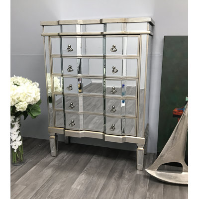 Broussard Solid Wood 82 cm W Chest of 5 Drawers