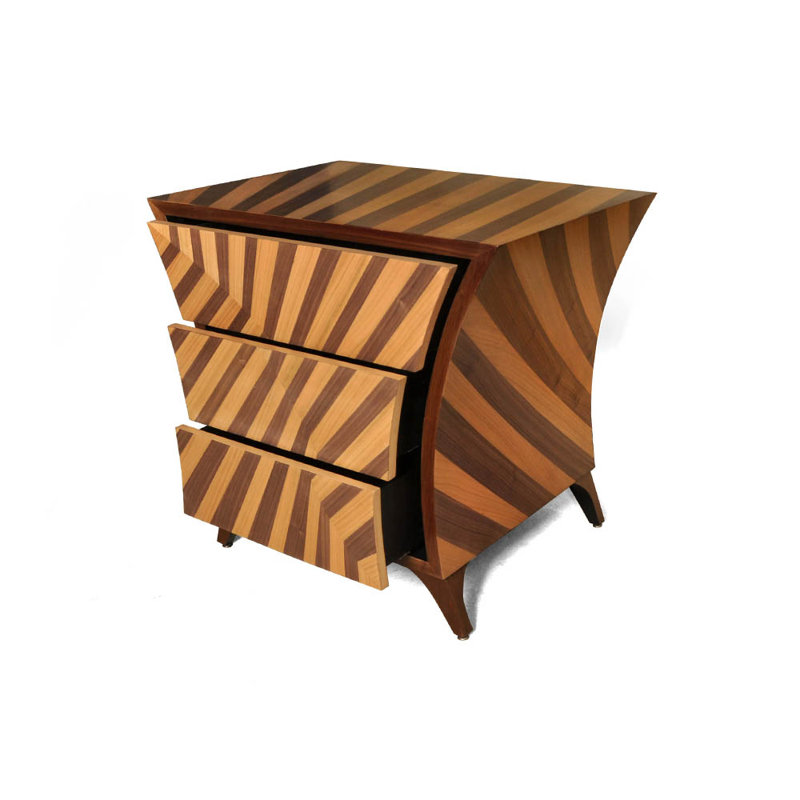 Dahen 72cm W Solid Wood Bedside Table