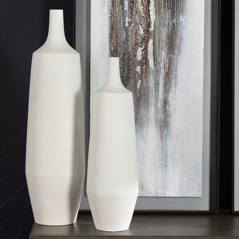 Tegan Vases - Set of 2, Gesso White