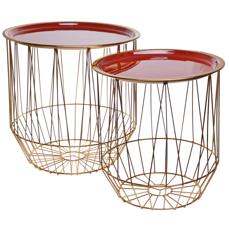 Devon 2 - Piece Living Room Table Set, Burgundy