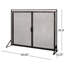 Écran de foyer mat en fer - H 31,41 po x l 38,82 po, écran fiable, noir robuste