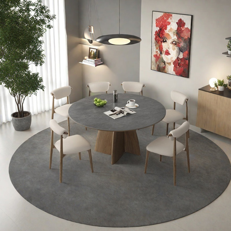 Ensemble de table de salle à manger en bois massif gris fritté gris, H 29,53 po x L 47,24 po x l 47,24 po