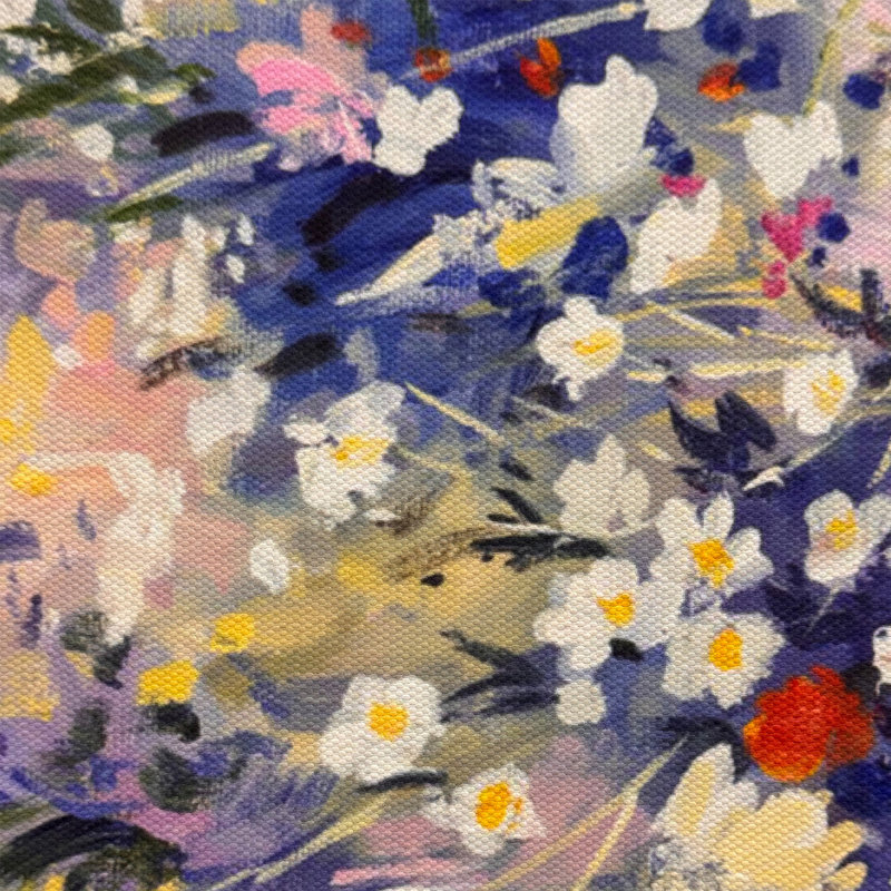 Fleurs colorées de prairies colorées I, reproduction d'art sur toile, 12 po x 18 po