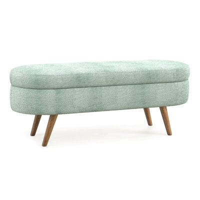Ottoman Oval Storage Bench with Rubber Wood Legs