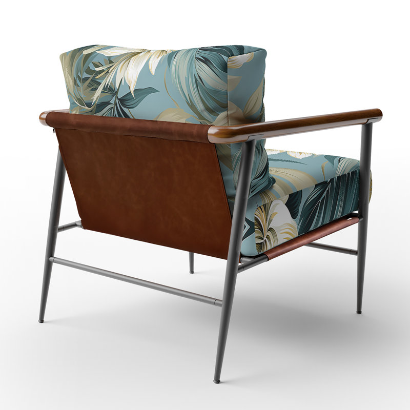 Keels - Fauteuil rembourré avec accents floraux, Noir