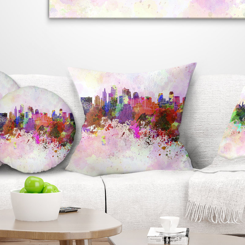Coussin Cityscape, 16 po x 1 po, Carré