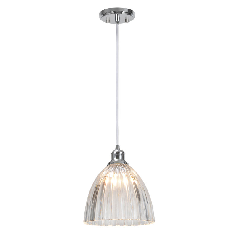 Luminaire suspendu 1 lumière à une cloche, Transparent