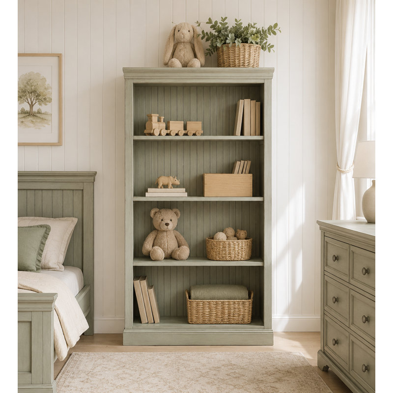 Sherita Bookcase, European Light Blue, (3 Shelves) 60” H x 32” W x 14.25” D