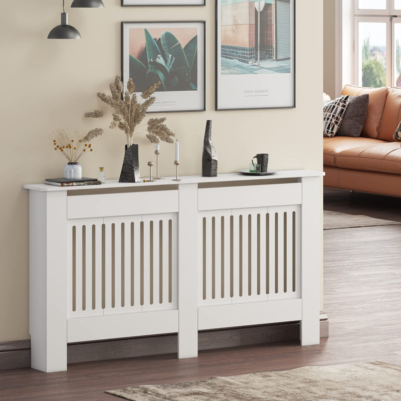 Raeford Radiator Cover, 82cm H X 152cm W X 20cm D, White