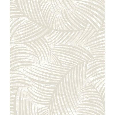  Designs Oat Milk Zephyra Palms Non-Woven Unpasted Wallpaper