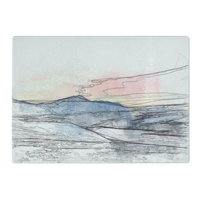 Tempered Glass Mountains in Tromso Norway Chopping Board