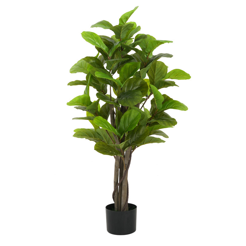 51" Artificial Fiddle Leaf Fig Tree With Pot