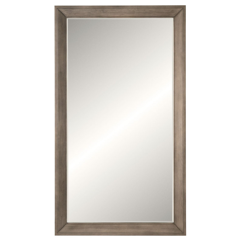 Austin Rectangle Solid Wood Beveled Mirror, Dark French Oak