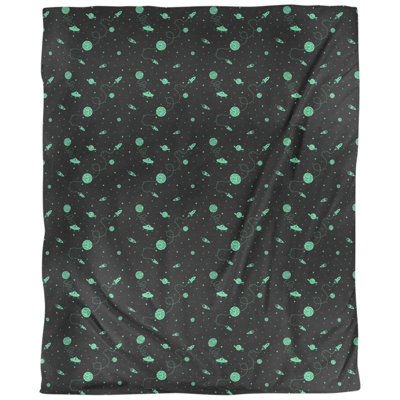 Housse de couette Katelyn Elizabeth, Housse de couette simple TG, Noir clair / vert clair, Polyester brossé