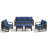 Allcot Wicker 5 - Person Patio Conversation Set with Cushions-1876159866
