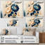 «Blue and Gold Floral Bunch II», impression sur toile-301550079-484341130