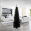 Arbre de Noël artificiel noir 7,5 pi avec support pliable en métal