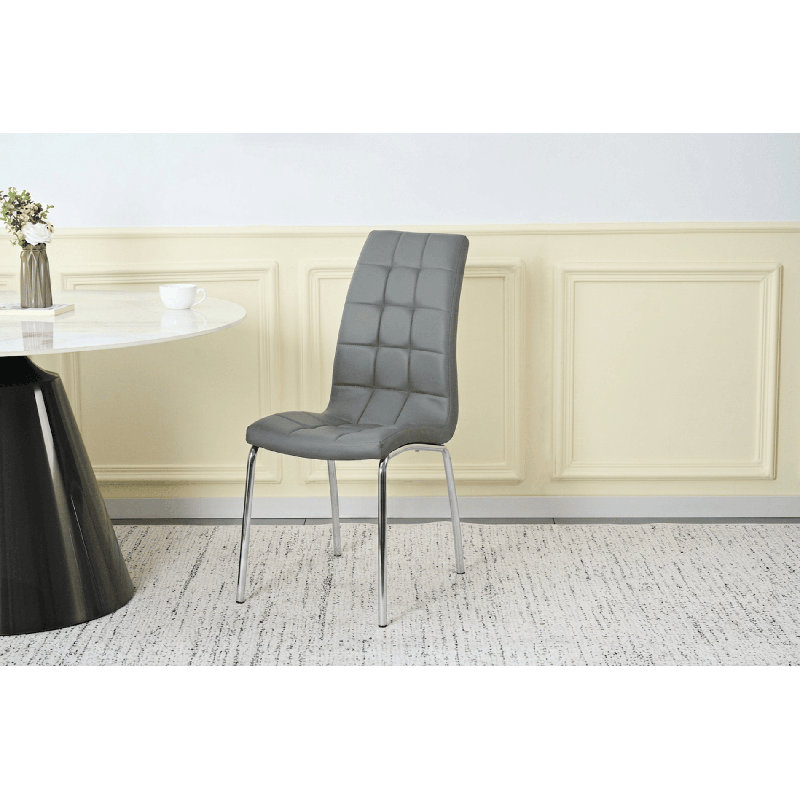 Tufted Upholstered Side Chair, Grey