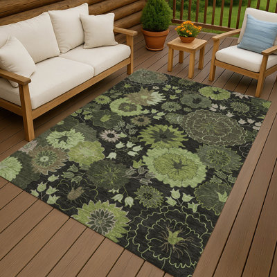 Tapis floral intérieur / extérieur lavable à la machine Chantille ACN2295