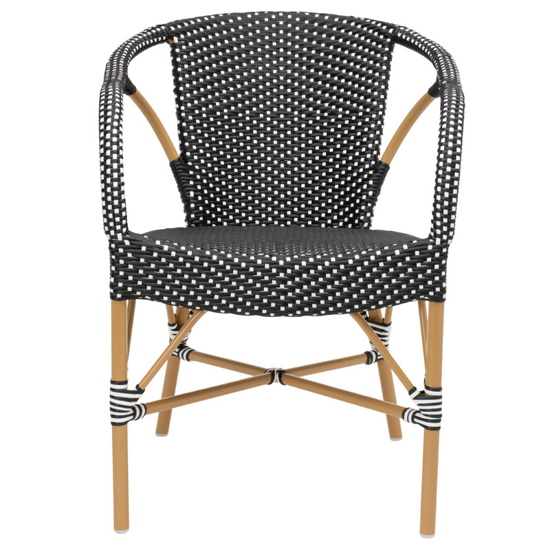 Chaise de salle à manger d'extérieur Madeleine, Noir/naturel