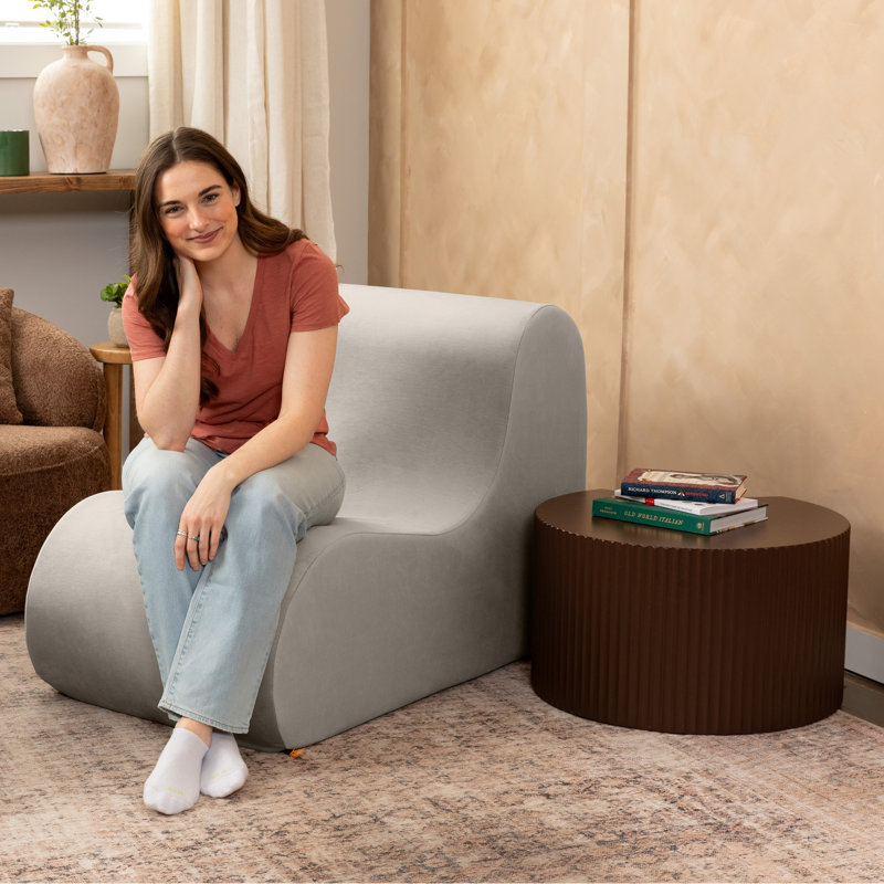 Syera L-Shaped Soft Seating - Foam Accent Chair, Gray