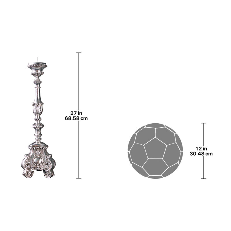 European Scroll-Footed Candlestick, Single, Large