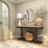 Solid Wood Circle Wall Mirror