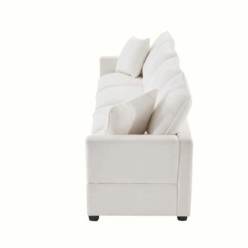 Canapé modulaire Calera, Chenille blanche