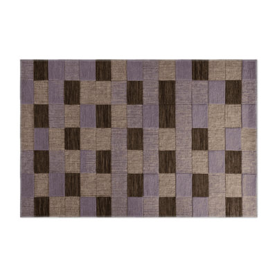 Tapis intérieur / extérieur noir à carreaux
