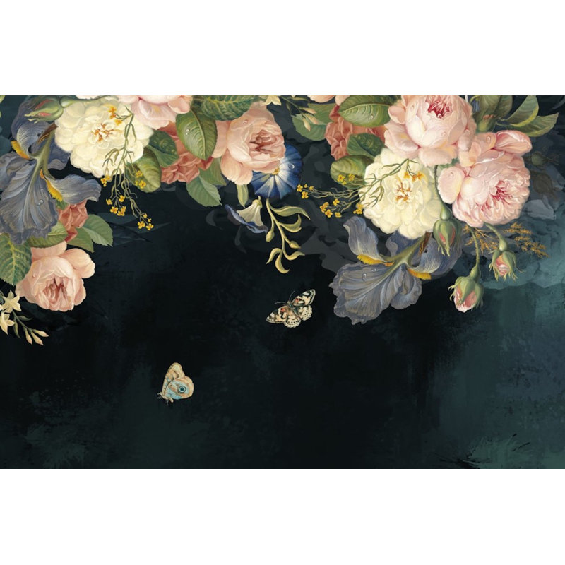 Murale pivoine Yosmely, l 114 po x L 204 po
