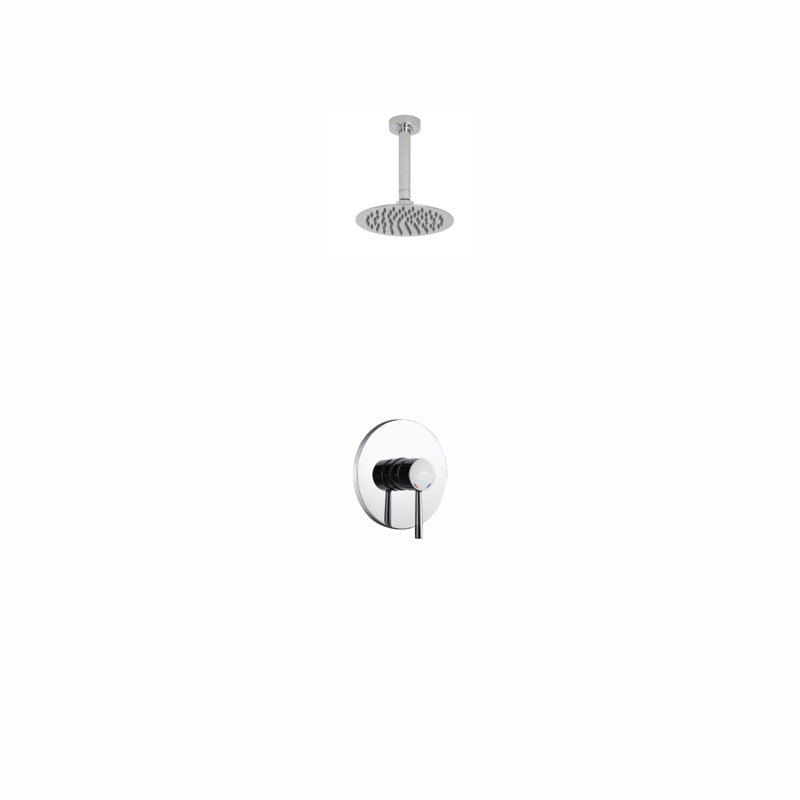 Aqua Rondo Complete Shower System with Rough in-Valve, Chrome