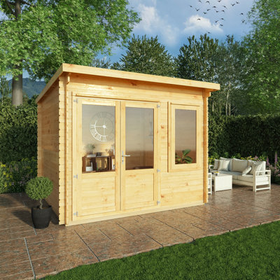 Mercia 10ft x 10ft Elite Pent Log Cabin (28mm)