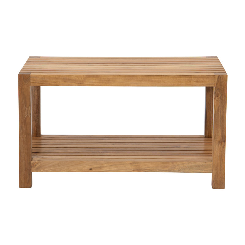 Genovieve Teak Shower Bench, 18" H x 12" W x 30" D