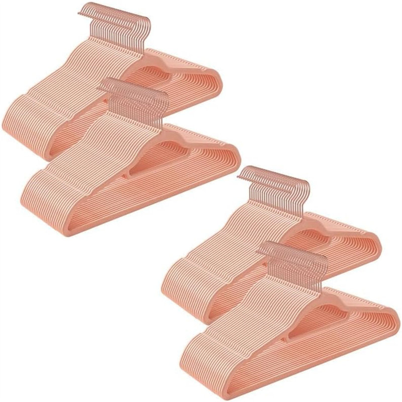 Cintre standard en velours antidérapant, Rose clair, 100