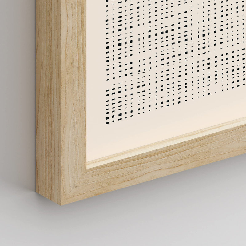 Motif géométrique à pois encadré sur papier, 4 pièces, Naturel, H 14 po x l 11 po