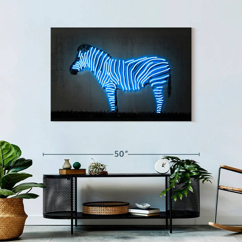 Brampt Glowing Zebra, 30'' H x 45'' W