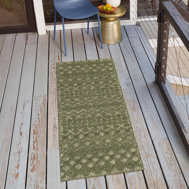 Tapis d'intérieur / extérieur en polypropylène tissé à la machine Grise, Tapis de couloir 2 pi x 6 pi