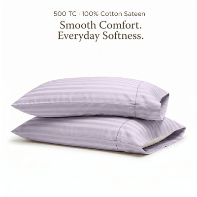 Threadmill 500 TC Cotton Sateen Pillowcase Set | Solid, Jacquard and Stripe