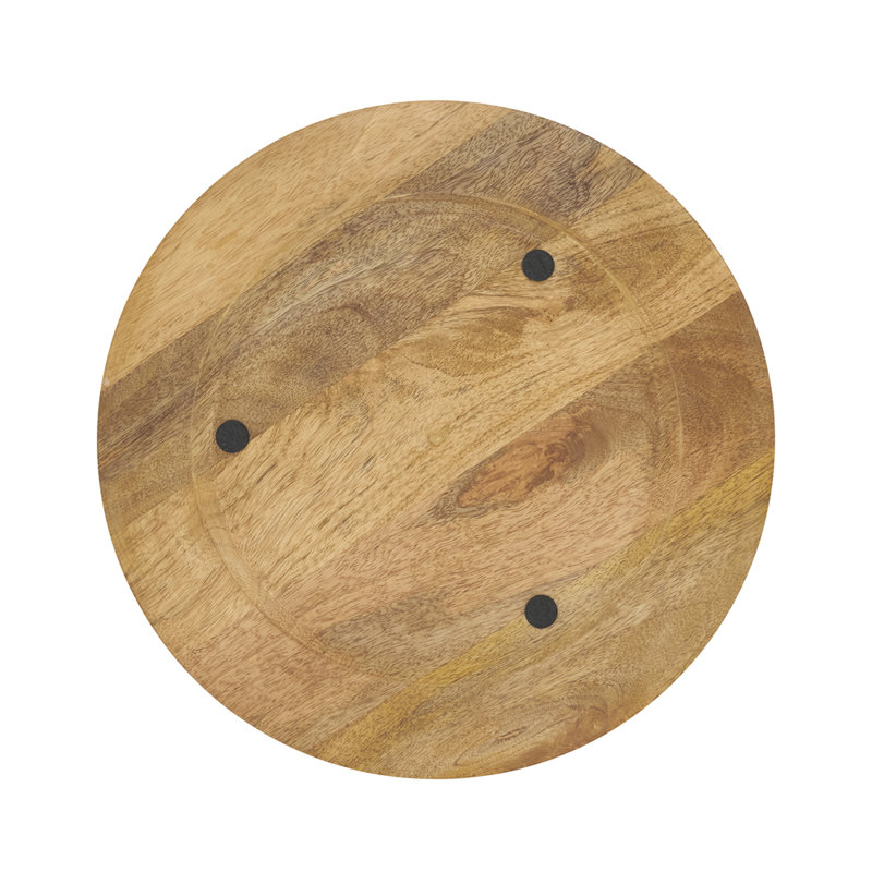 Ensemble de 4 assiettes décoratives ivoire à rebord émaillé grain de bois 13 po, ensemble de 4 