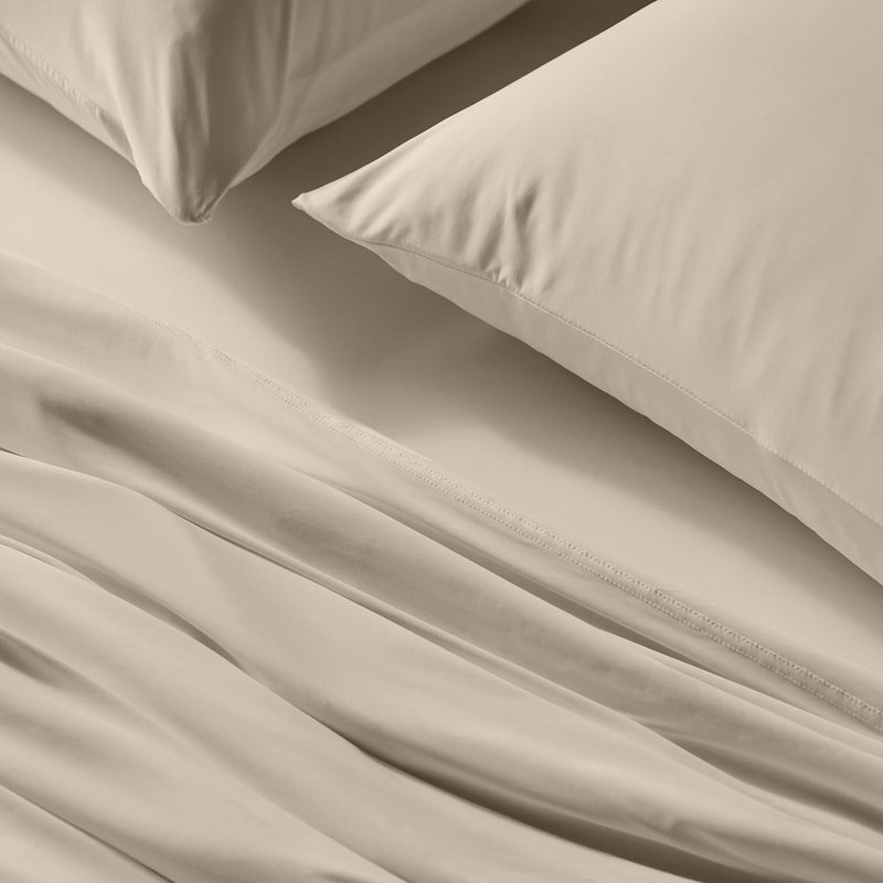 Cloudten Bedding Performance Jersey Sheet Set - Twin (Beige), Beige, Twin Sheet Set with 2 Pillowcases