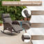 Chaise longue inclinable d'extérieur en osier 3 pièces avec fauteuil inclinable réglable et table d'appoint-1982530124