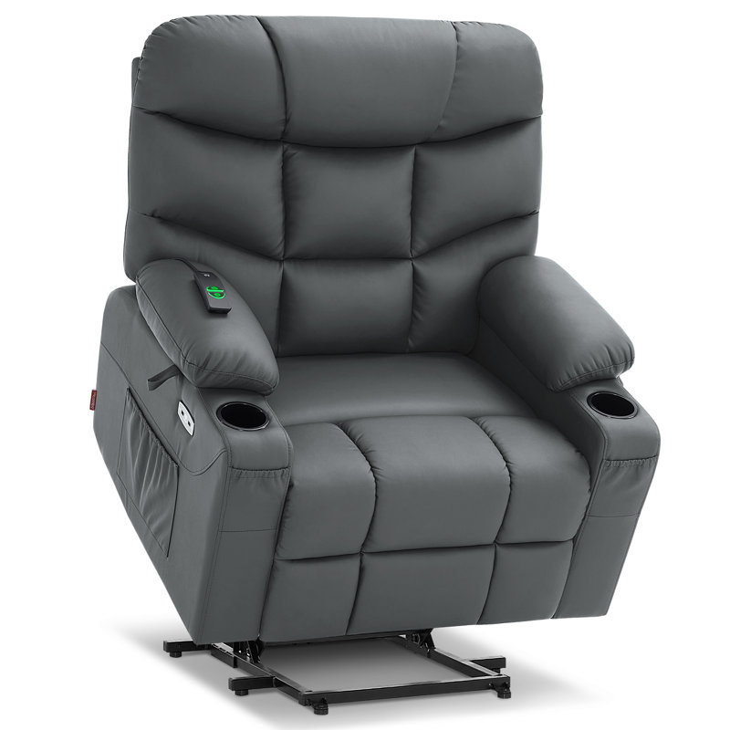 Fauteuil inclinable électrique avec repose-pieds allongé Latise, Polyester 100 % gris foncé