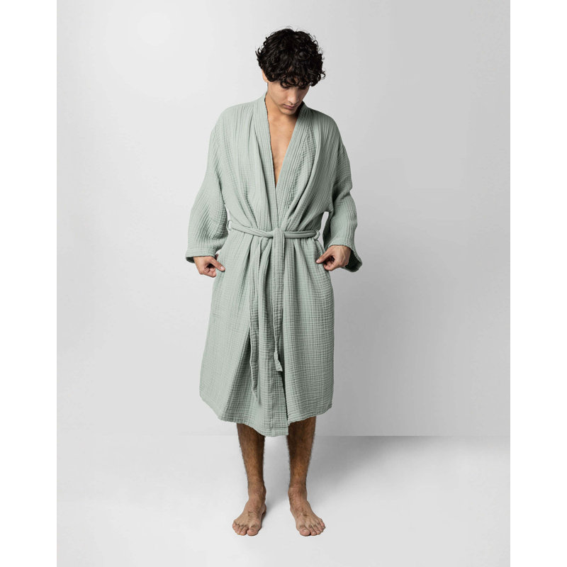 Kimono en mousseline de coton, Jade, P / M