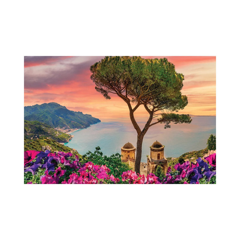 Coucher de soleil sur la côte d'Amalfi, Italie, H 26 po x l 40 po x 1,5 po