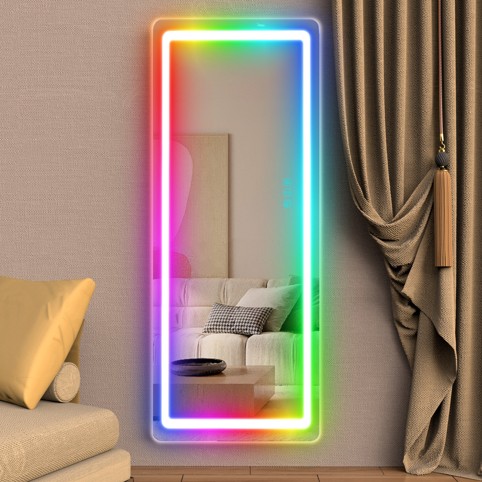 Orren Ellis Zamo LED Full Length Mirror | Wayfair