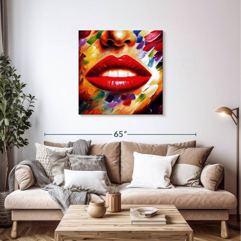 Shuttleworth Full Red Lips, 36" H x 36" W